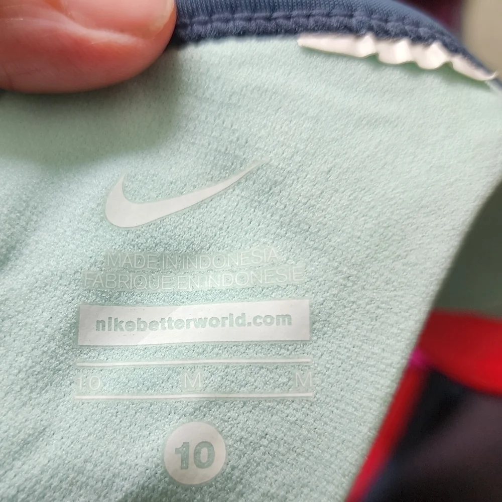 Nike Racerback Athletic Tank Top Women's Medium Size 10 Grey Pink Padded Chest